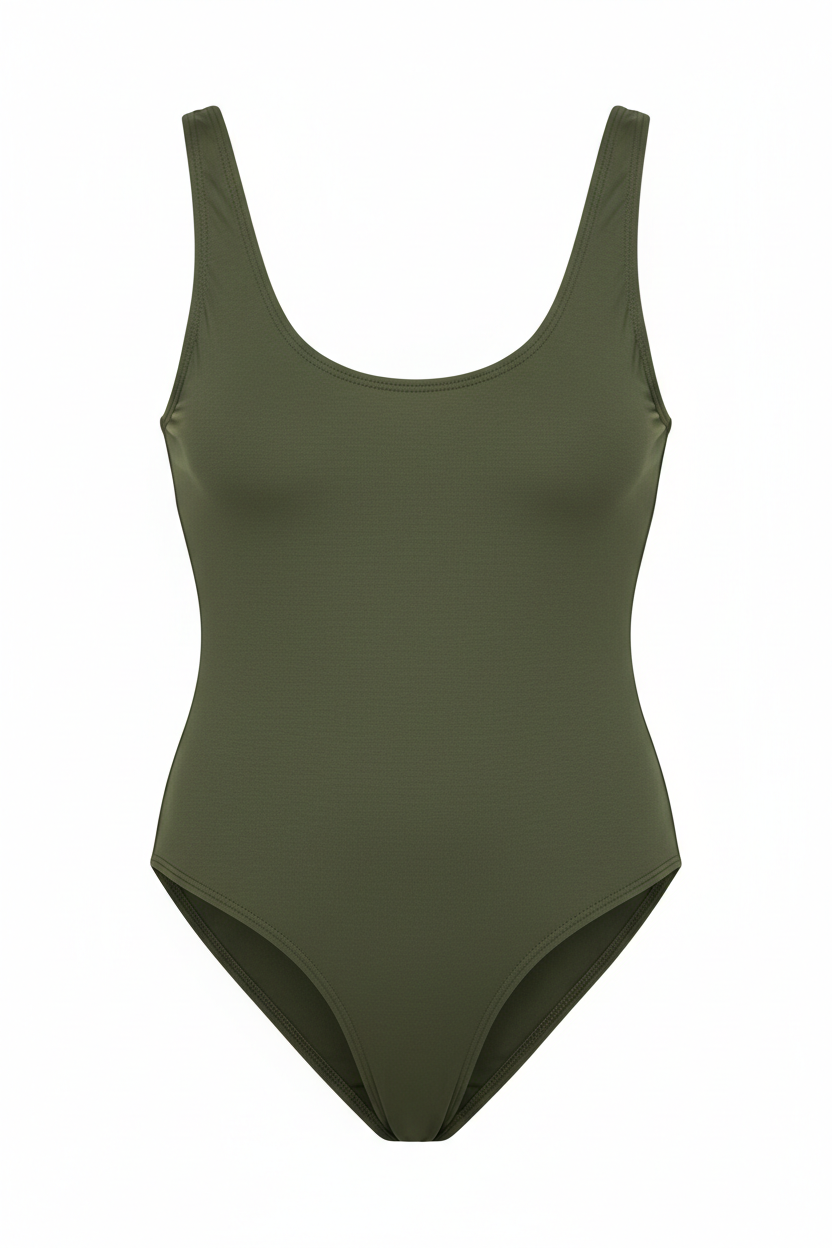 Minimal Scoop One-piece Olive swimsuit