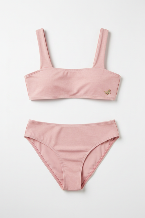 Pink eco-friendly bikini set