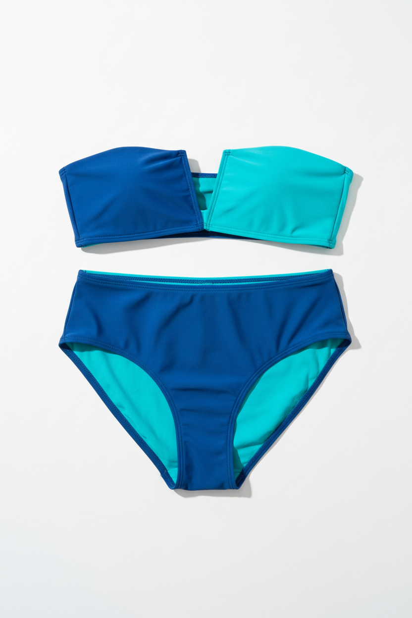Reversible Bikini Set Ocean/Turquoise - Eco-friendly sustainable swimwear