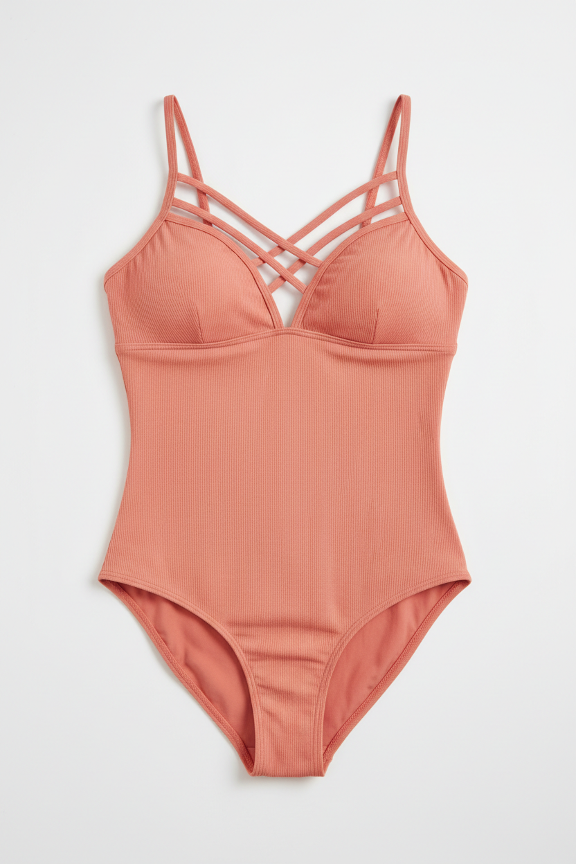 Strappy One-piece Coral swimsuit